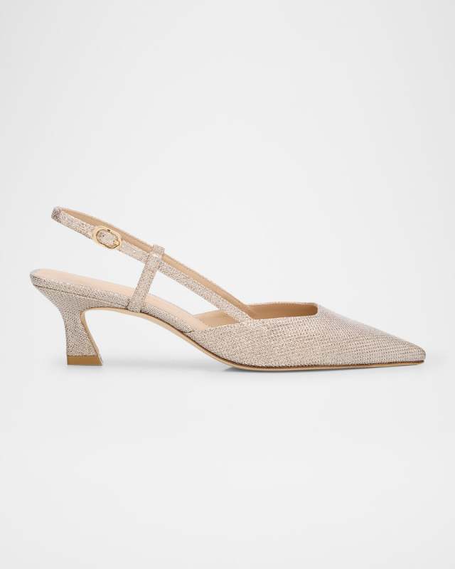 Vinnie Metallic Kitten Slingback Pumps